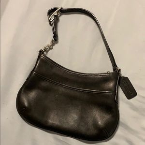 Leather black coach purse